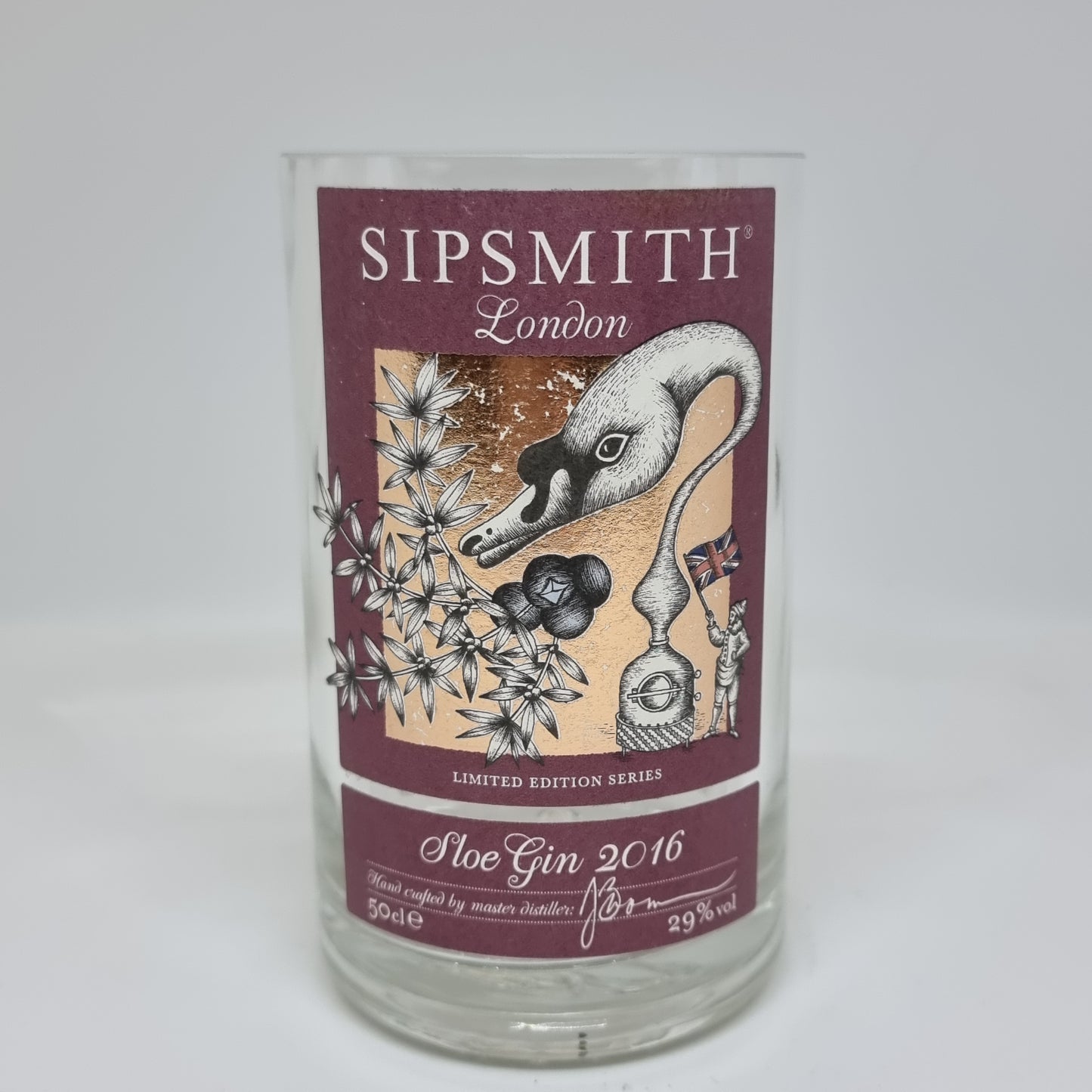 Sipsmith Sloe Gin Bottle Candle