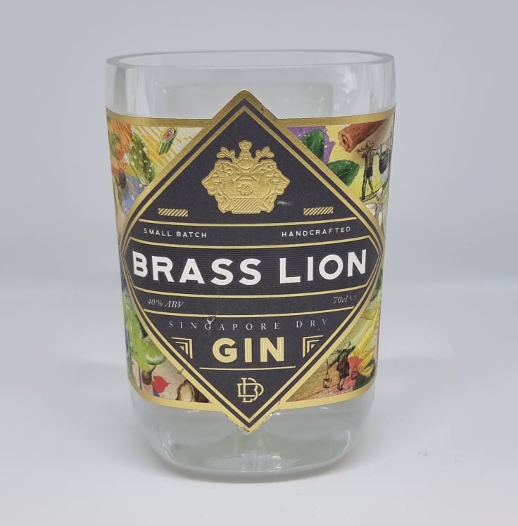 Brass Lion Singapore Gin Bottle Candle Compass Candles & Homeware Ltd