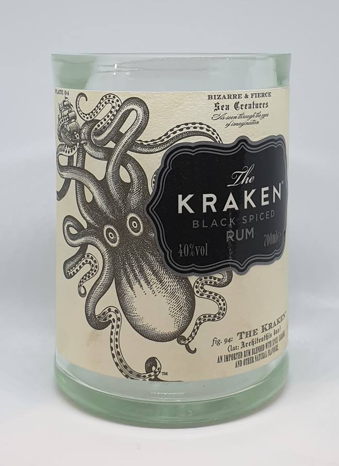 Kraken Rum Bottle Candle Compass Candles & Homeware Ltd