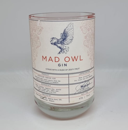 Mad Owl Gin Bottle Candle