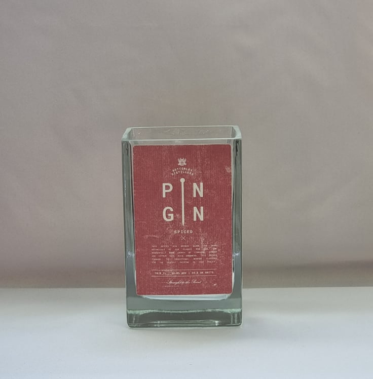 Pin Gin Spiced Gin Bottle Candle