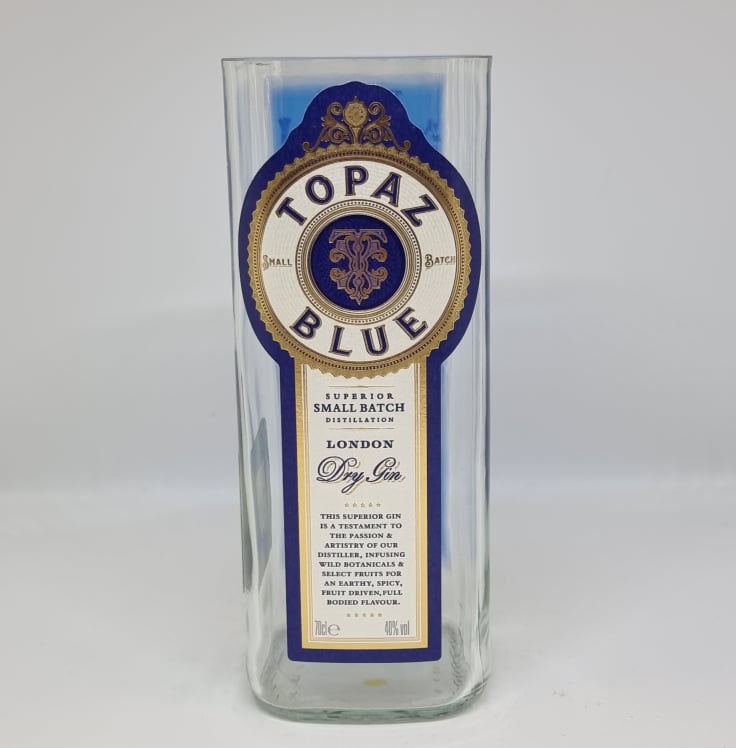 Topaz Blue London Dry Gin Bottle Candle