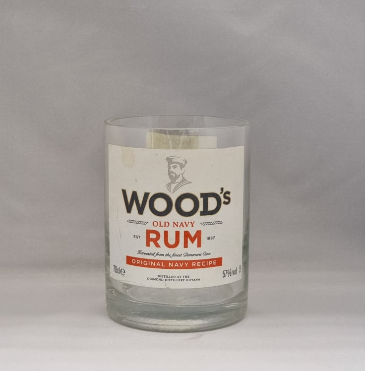 Wood's Old Navy Rum Bottle Candle